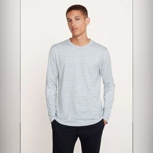 Vince Classic Stripe Pima Cotton Slub Long Sleeve Top Size Medium